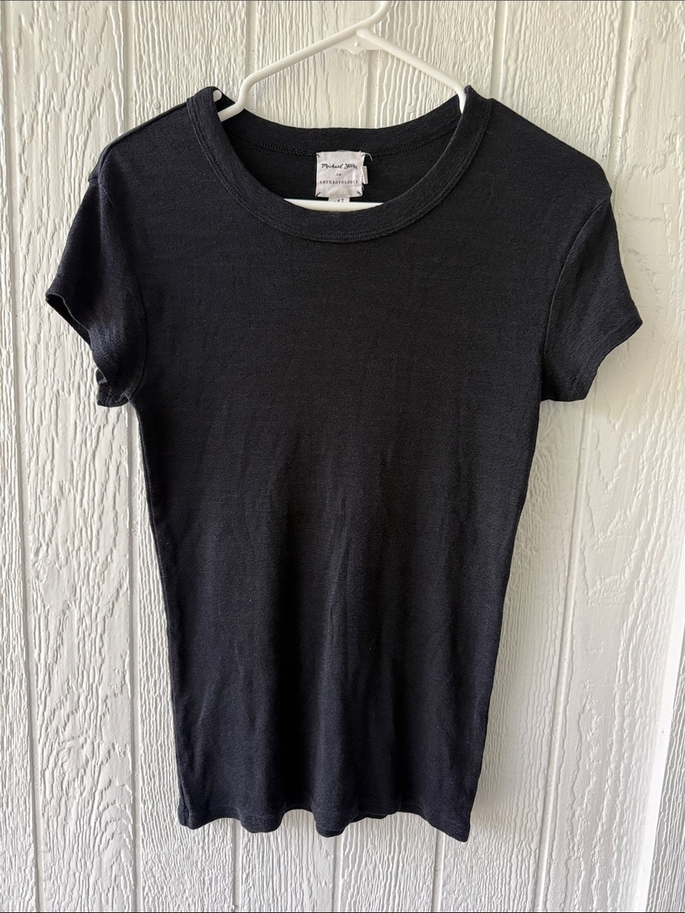 Michael Stars for Anthropologie Black Short Sleeve Top O/S